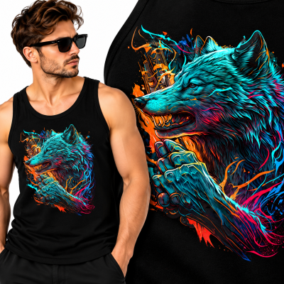 TANK TOP ZWIERZĘTA  BAD WILK